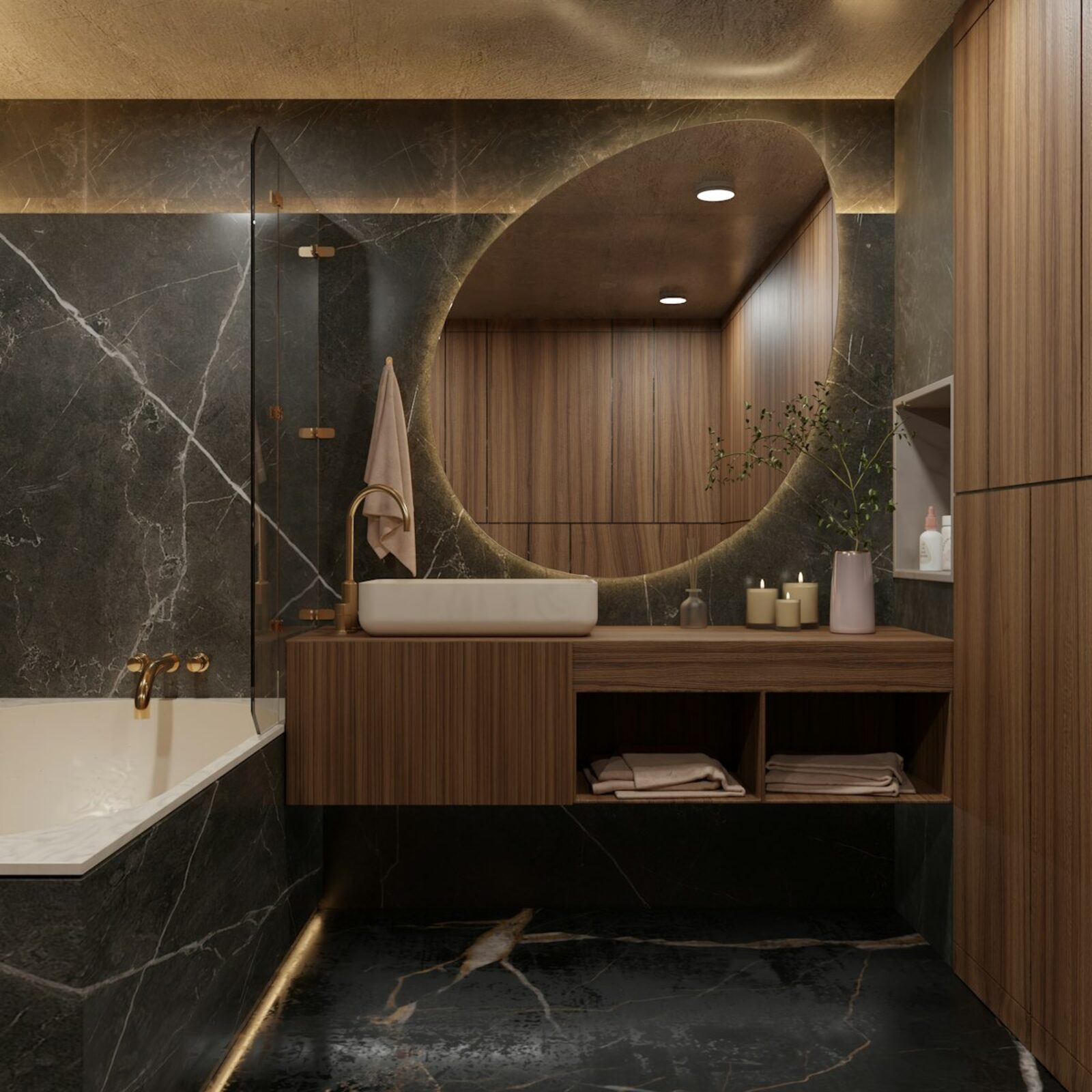 Bathroom interior in a finished villa